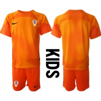 Camiseta Croacia Portero Visitante Equipación para niños Mundial 2022 manga corta (+ pantalones cortos)
